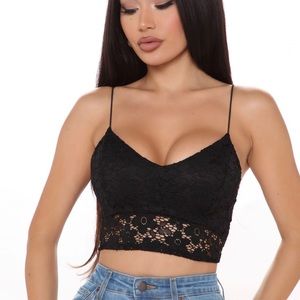 Bungee Lace Black Crop Top Fashion Nova SZ Med